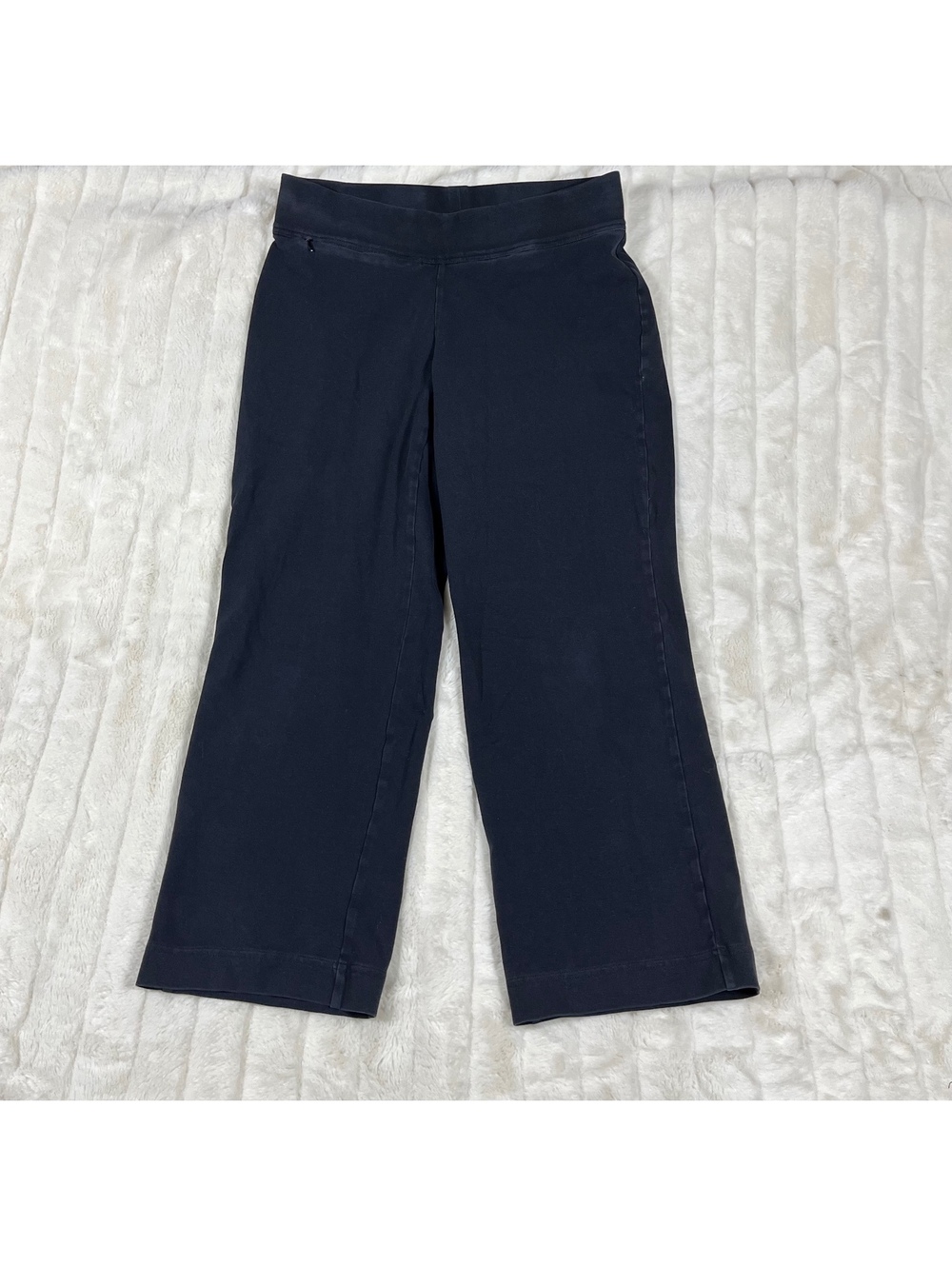 Lands' End M Faded Black Cropped Starfish Straight Leg Comfy Fall Travel Pants